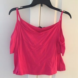 Short sleeve off the shoulder crop top